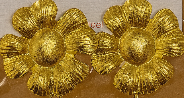 Golden Floral Stud Earrings for Women – Elegant Lightweight Flower Design | Daily & Party Wear Jewellery