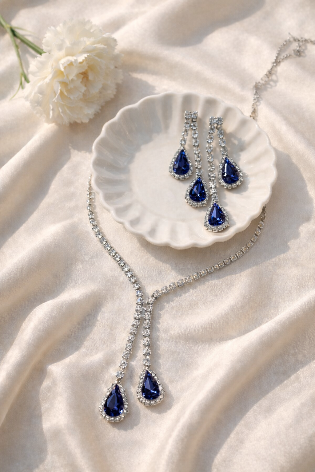 Crimson Royale Pear-Cut Jewelry Set