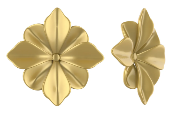 Minimal Gold-Plated Floral Stud Earrings