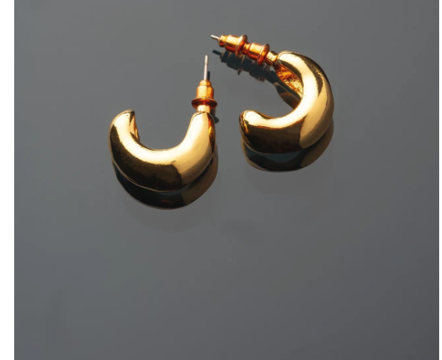 Classic Gold-Plated Chunky Hoop Earrings