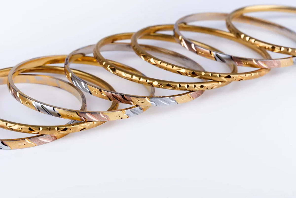 Dual-Toned Gold & Silver Kada Set