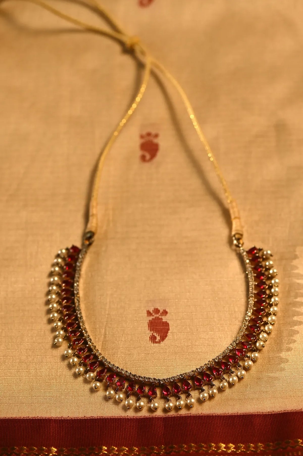 Ruby Stone Choker Necklace Set for Women | PEARLOS