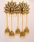 Royal Peacock Pearl Long Jhumka Earrings for Women | Traditional Gold Plated Ethnic Earrings | | PEARLOS|