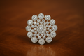 Luxury Floral Cluster Diamond-Finish Cocktail Ring – Premium Bridal & Party Wear |PEARLOS|