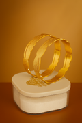 Elegant Gold-Finish Textured Bangles for Women | Lightweight Daily & Party Wear Bracelet Set ||PEARLOS|