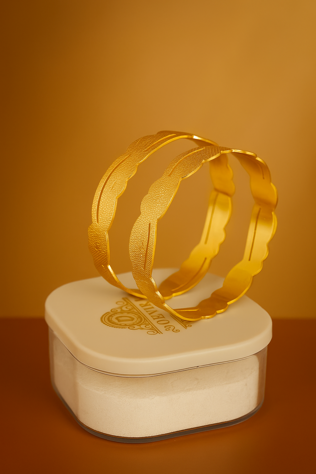 Elegant Gold-Finish Textured Bangles for Women | Lightweight Daily & Party Wear Bracelet Set ||PEARLOS|