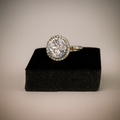 PEARLO'S Classic Halo Round Cut Moissanite Engagement Ring – 925 Sterling Silver |PEARLOS|