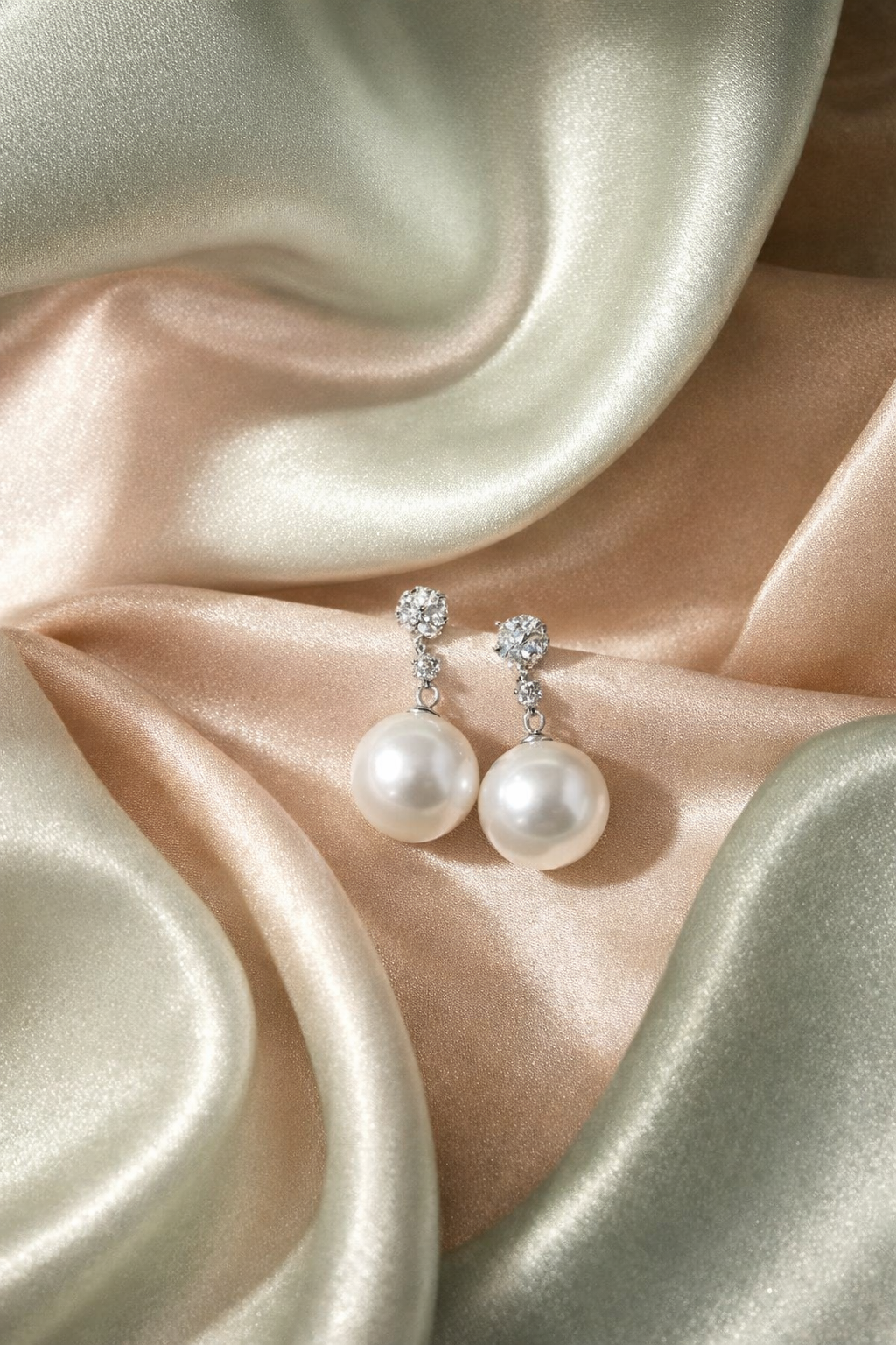 Elegant Crystal & Faux Pearl Drop Earrings |PEARLOS|