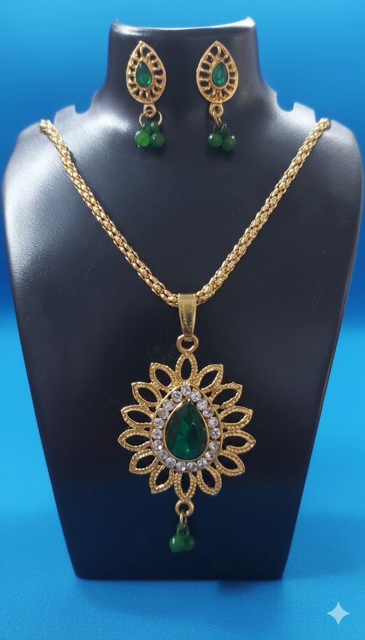 Vibrant Tribal Statement Necklace | Antique Gold Medallion with Multi-Color Beads