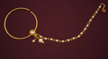 Traditional Gold Plated Nath (Nose Ring) with Pearl Chain (Sahara) |PEARLOS|