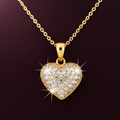 Delicate Gold Heart Pendant Necklace Set | Minimalist Cubic Zirconia Gift | |PEARLOS|