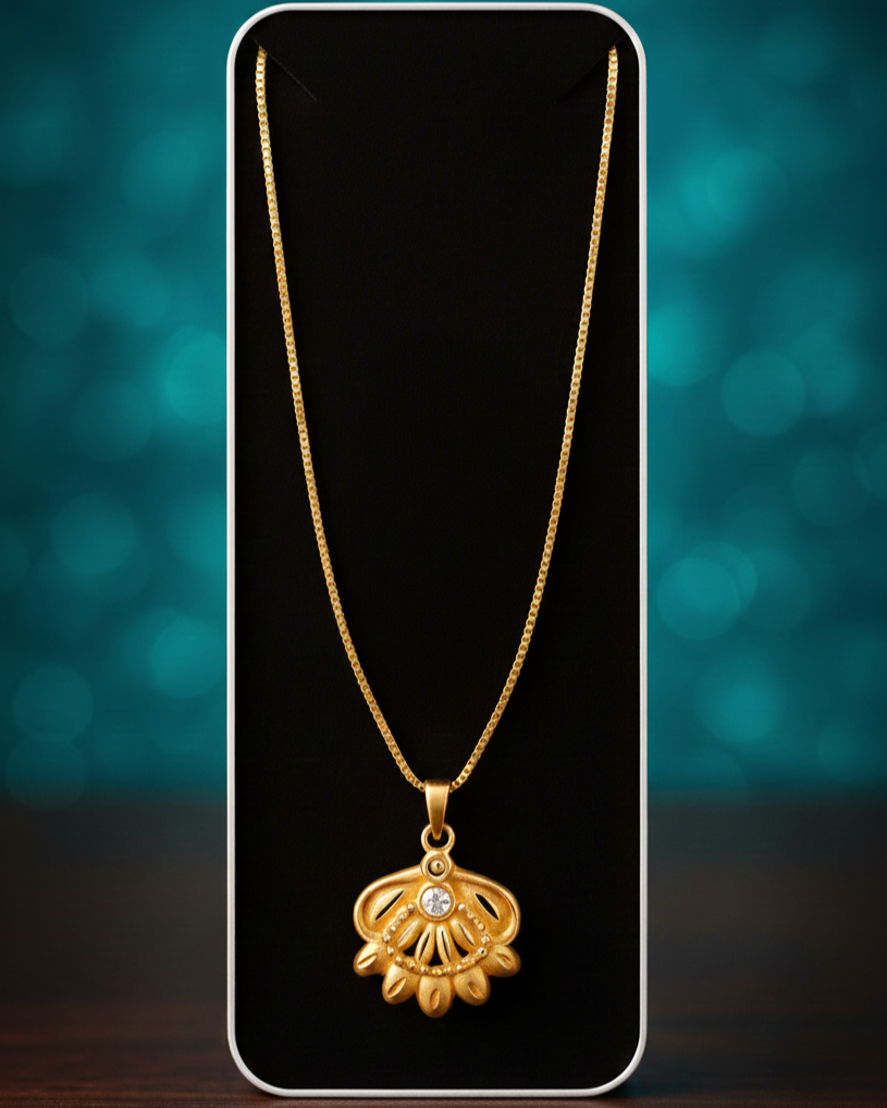 Traditional Gold-Plated Pendant Necklace – Elegant DADU Design by Pearlos