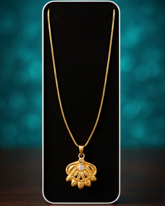 Traditional Gold-Plated Pendant Necklace – Elegant DADU Design by Pearlos