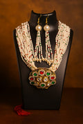 Multi Strand Pearl Kundan Necklace Set |PEARLOS