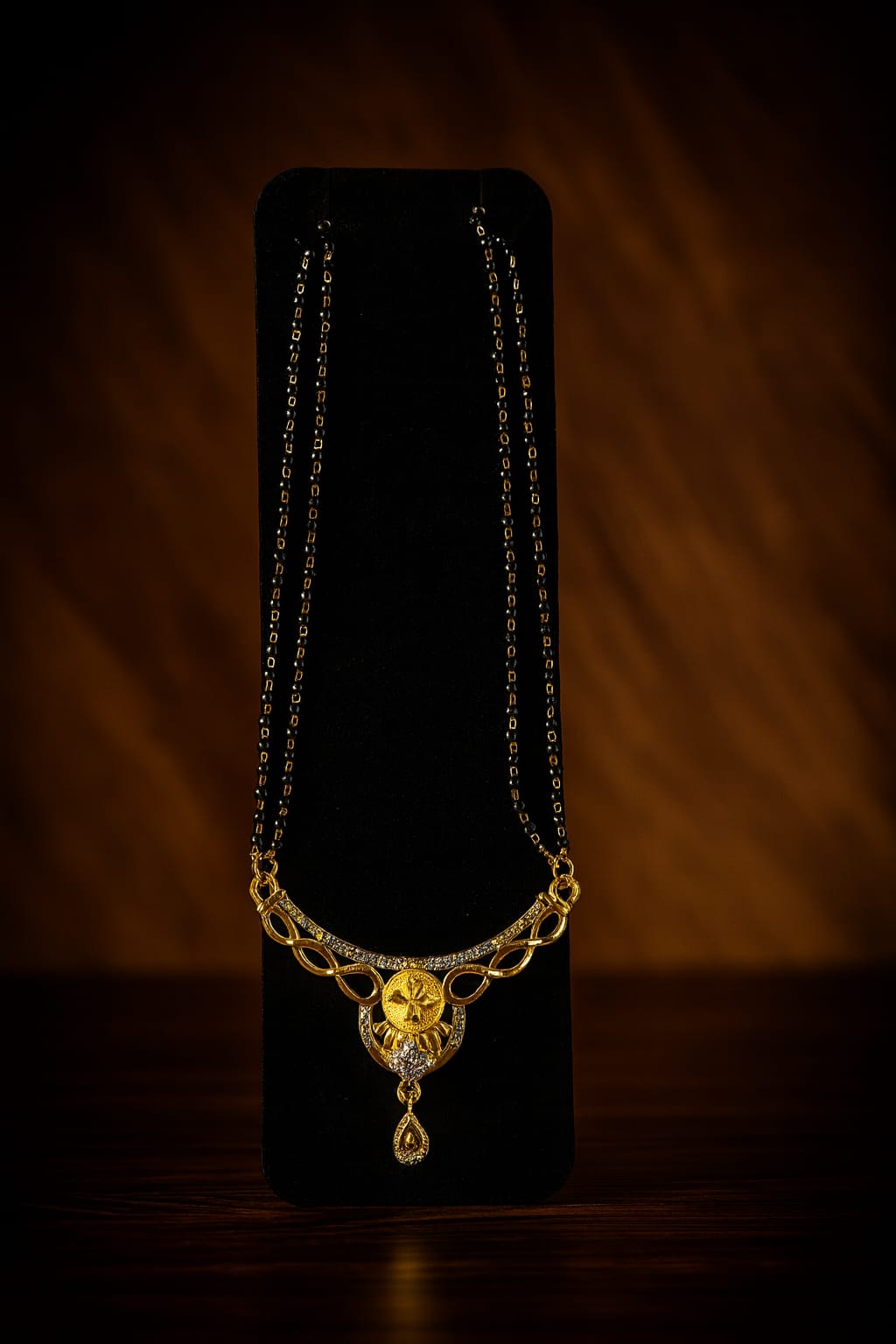 Elegant Gold-Plated CZ Mangalsutra with Dual-Chain Design | Stylish Daily Wear Mangalsutra for Women