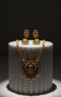 Antique Temple Jewellery Necklace Set | PEARLOS