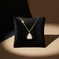Elegant Gold-Tone Teardrop Pendant Necklace with Mother-of-Pearl Finish |PEARLOS|